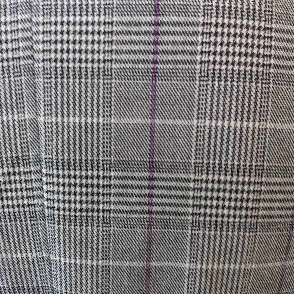 Cato two button front black charcoal gray and purple plaid jacket